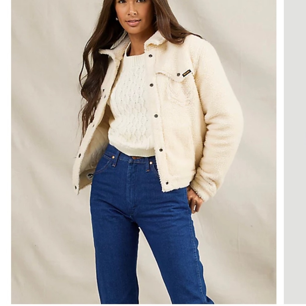 WOMENS RETRO COZY SHERPA SNAP JACKET:SHERPA Large